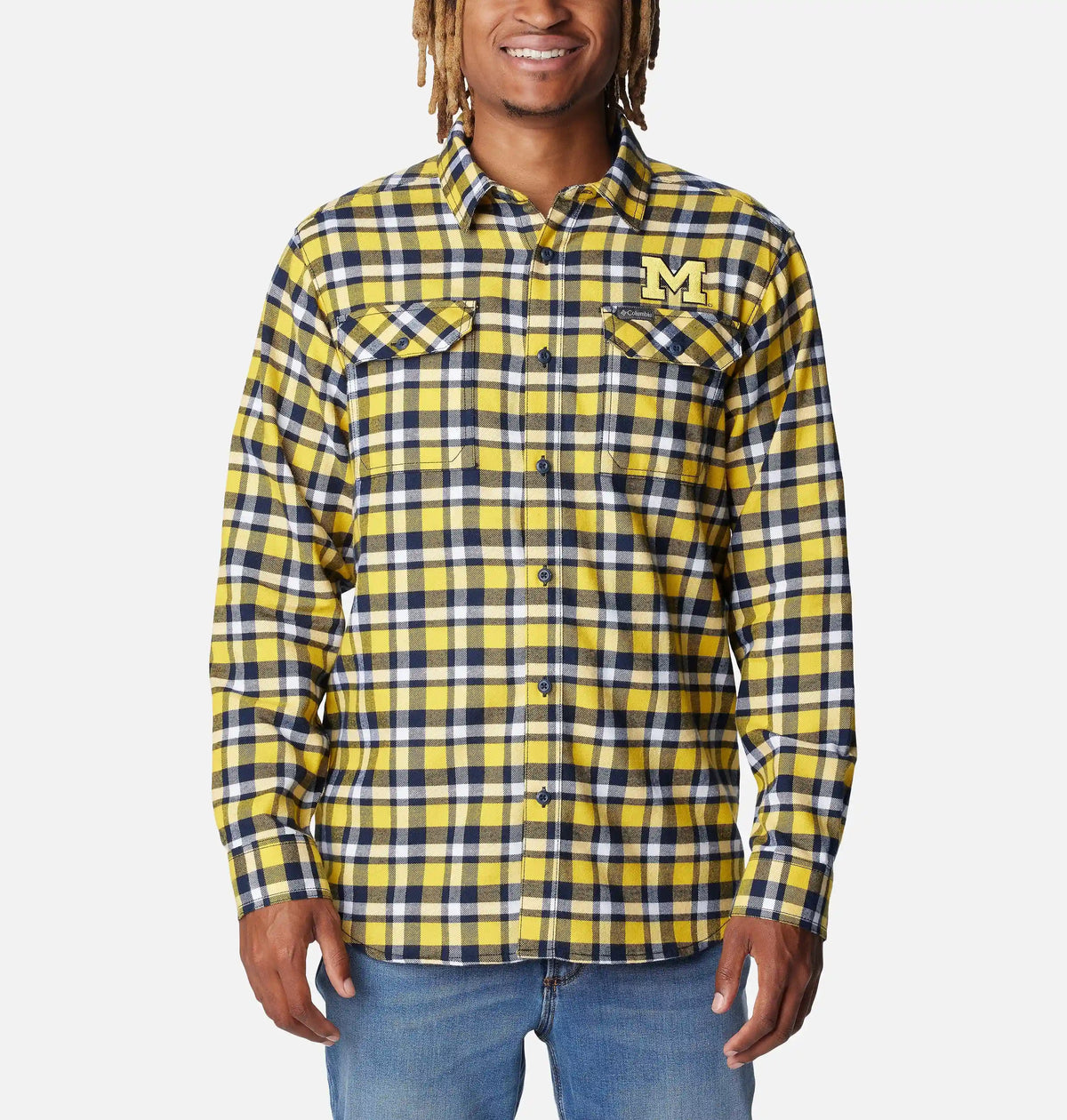 Men's Collegiate Flare Gun Flannel Long Sleeve Shirt - Michigan