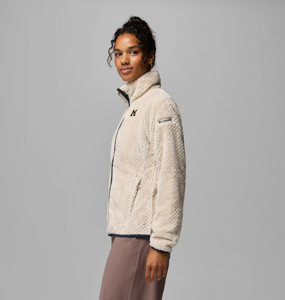Women's Collegiate Fire Side II Sherpa Full Zip Fleece - Michigan