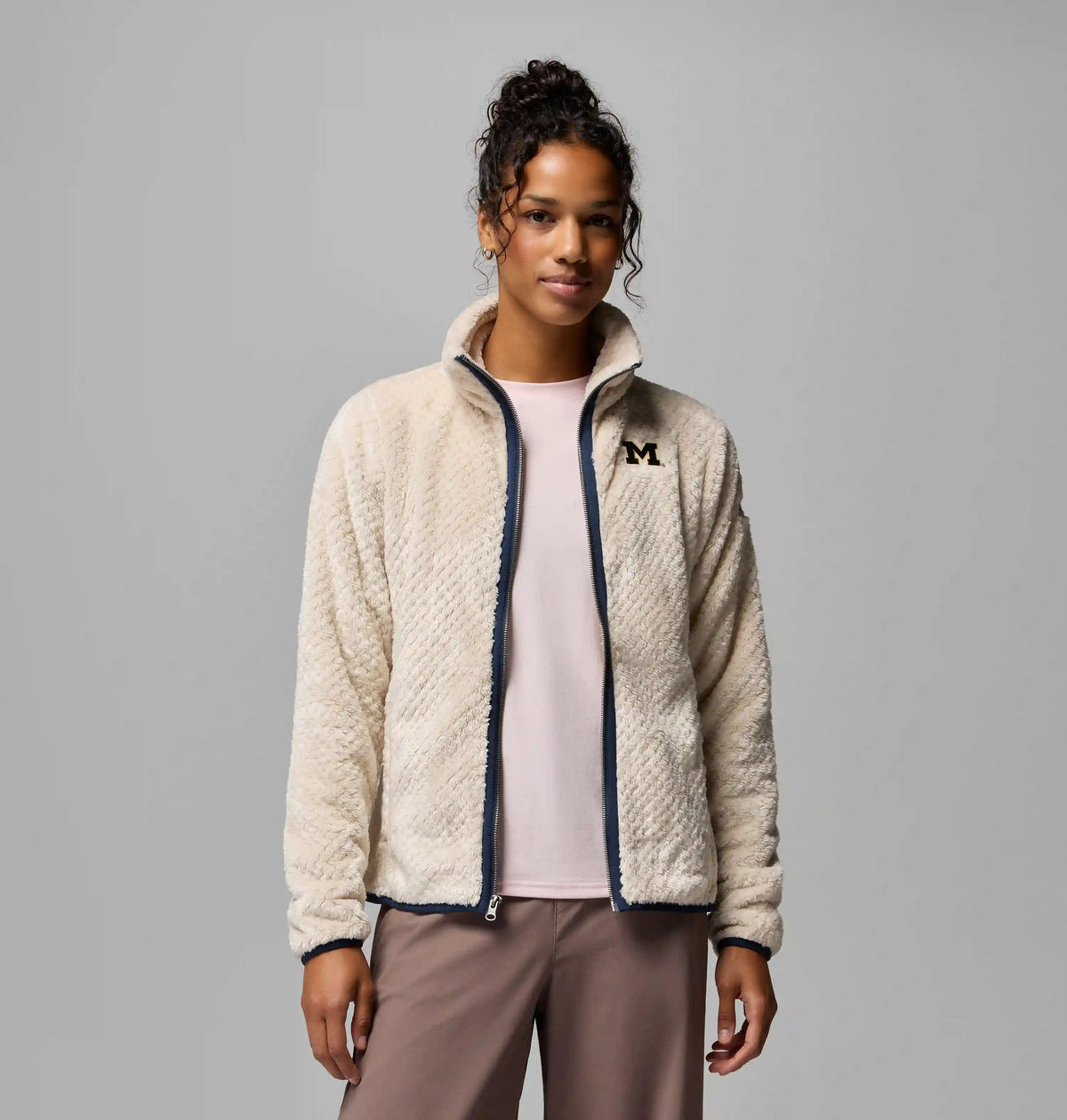 Women's Collegiate Fire Side II Sherpa Full Zip Fleece - Michigan