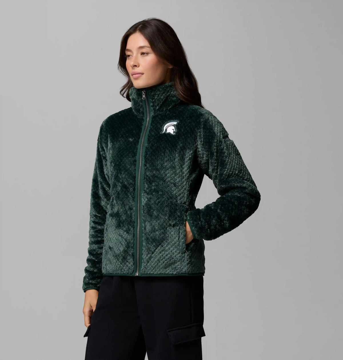 Women's Collegiate Fire Side II Sherpa Full Zip Fleece - Michigan State