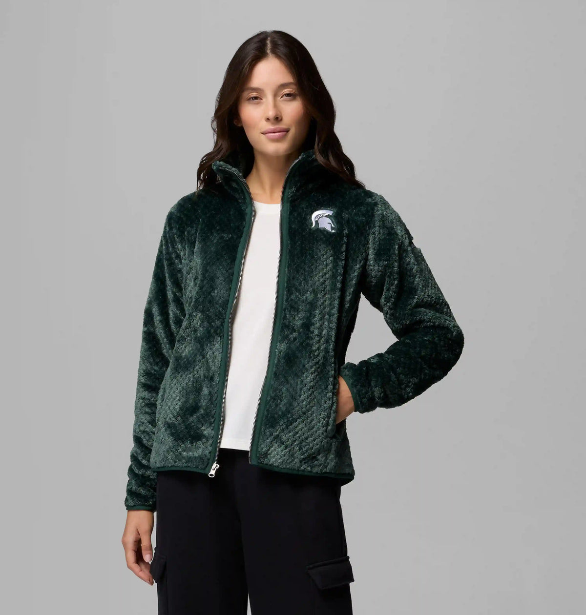 Women's Collegiate Fire Side II Sherpa Full Zip Fleece - Michigan State