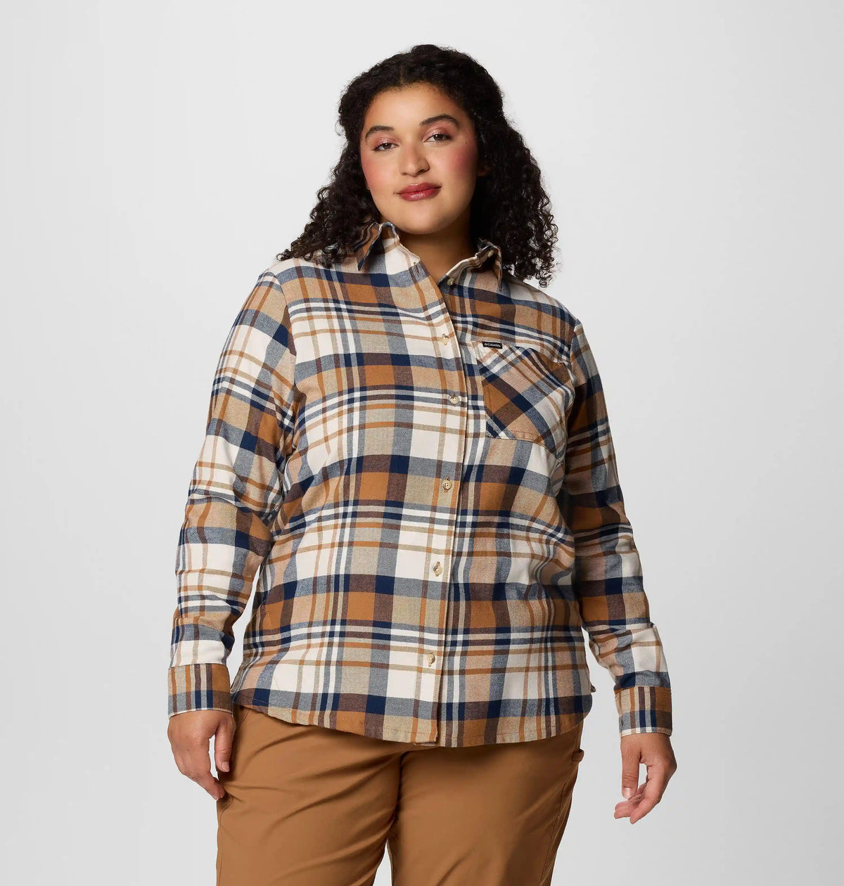 Women's Calico Basin Flannel Long Sleeve Shirt - Plus Size