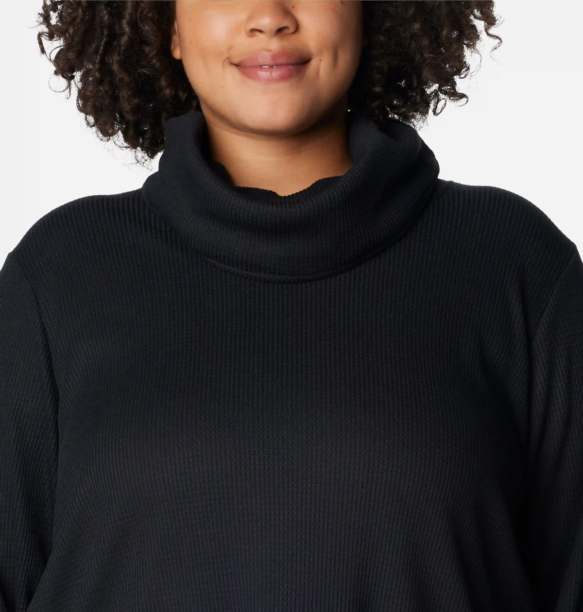 Women's Holly Hideaway Waffle Cowl Neck Pullover - Plus Size