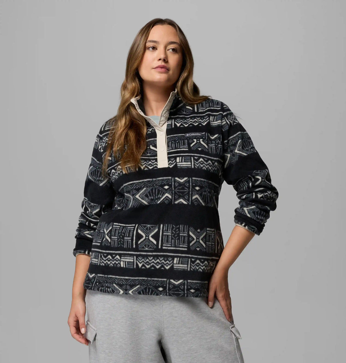 Women's Benton Springs Printed Half Snap Fleece Pullover - Plus Size
