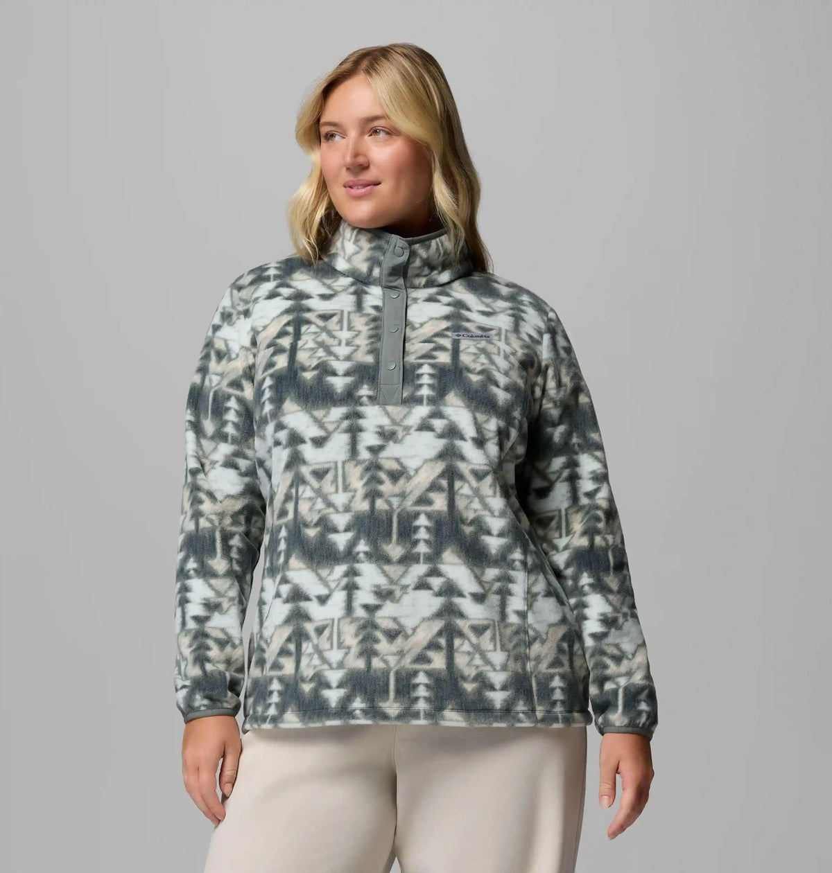 Women's Benton Springs Printed Half Snap Fleece Pullover - Plus Size
