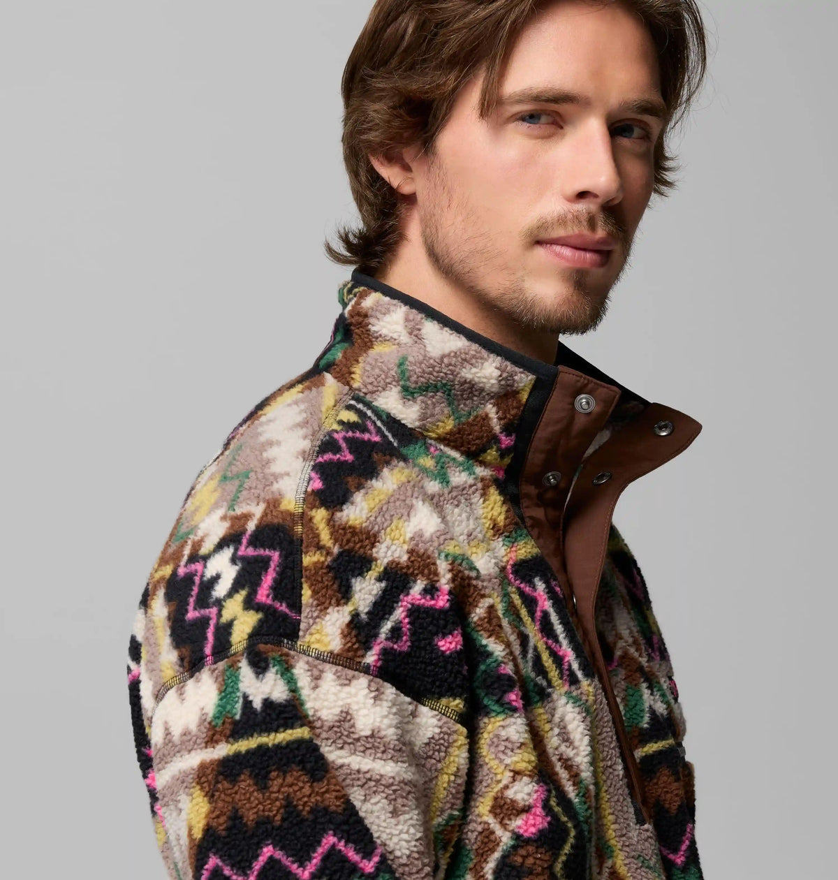 Men's Helvetia II Printed Half Snap Printed Fleece Pullover