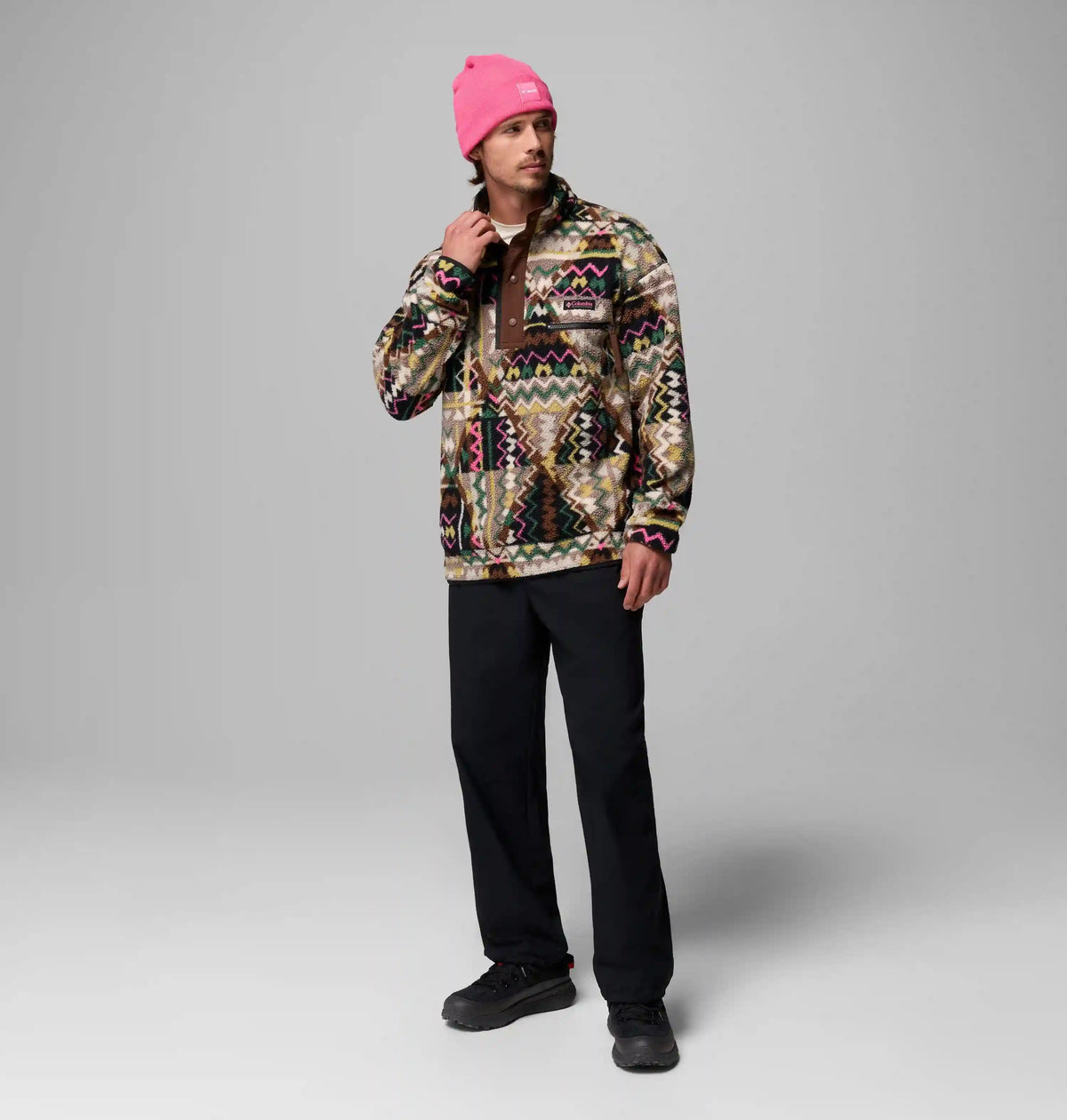 Men's Helvetia II Printed Half Snap Printed Fleece Pullover