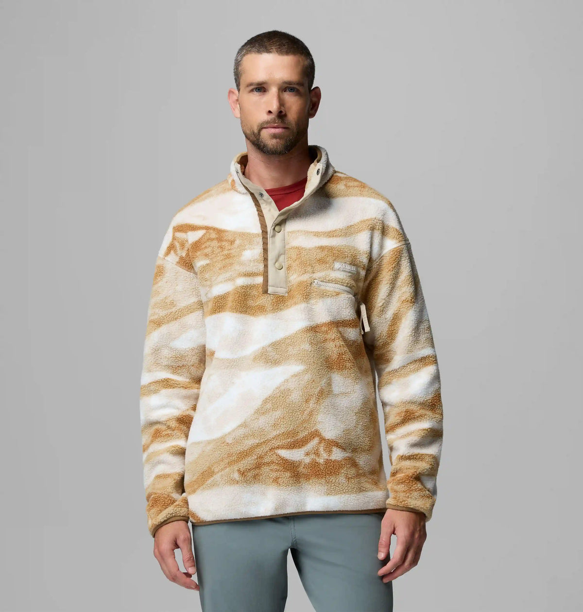 Men's Helvetia II Printed Half Snap Printed Fleece Pullover