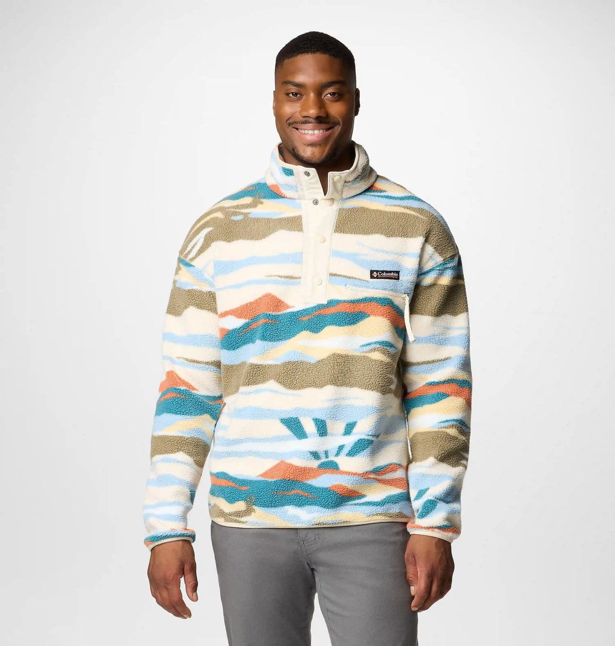 Men's Helvetia II Printed Half Snap Printed Fleece Pullover