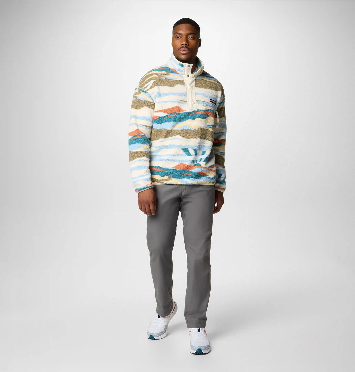 Men's Helvetia II Printed Half Snap Printed Fleece Pullover