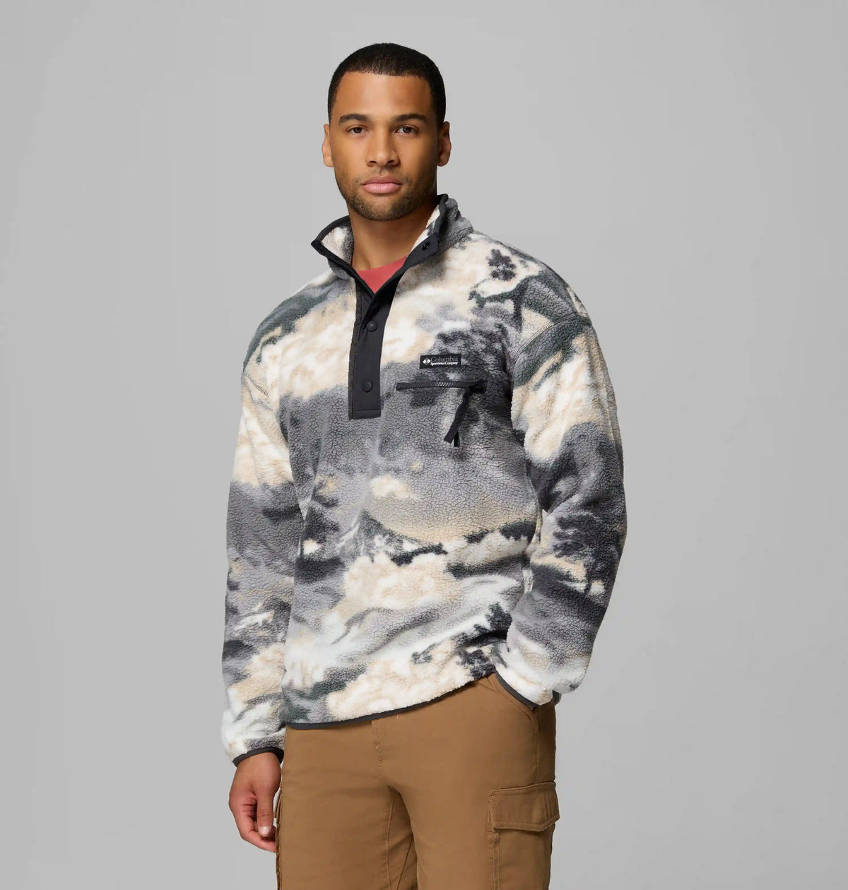 Men's Helvetia II Printed Half Snap Printed Fleece Pullover