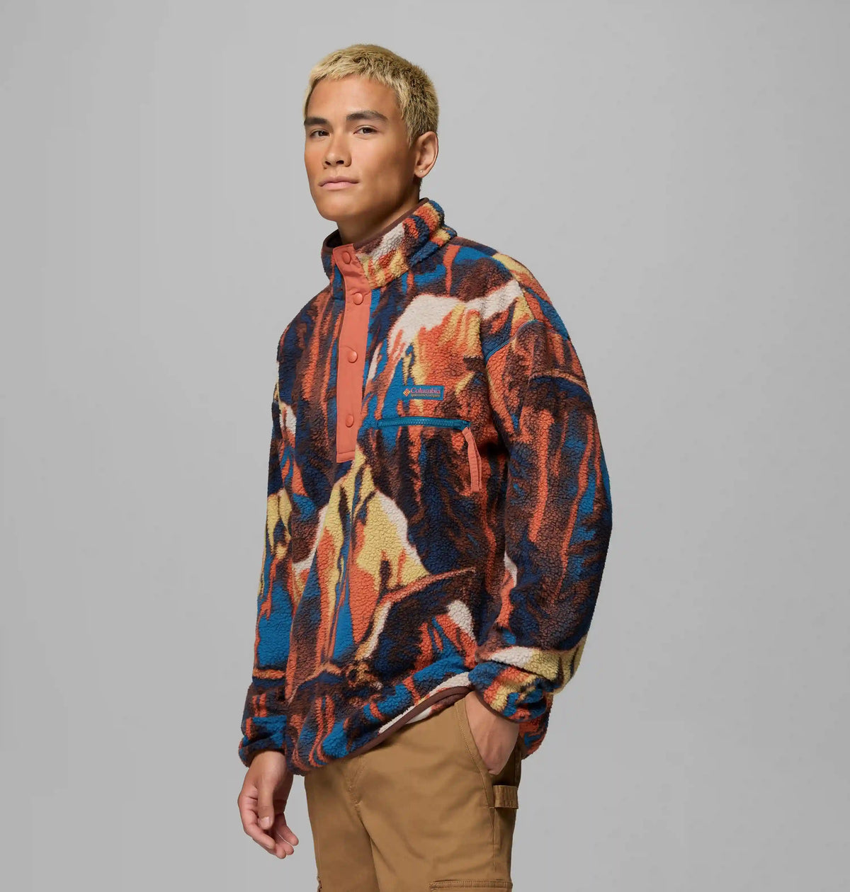 Men's Helvetia II Printed Half Snap Printed Fleece Pullover