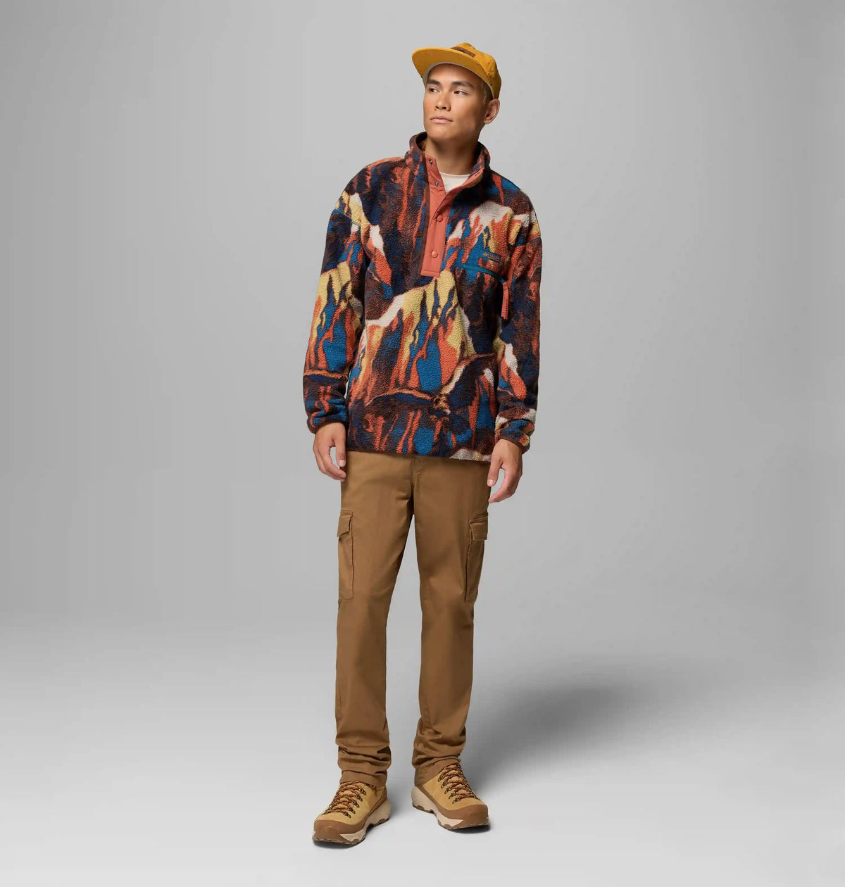 Men's Helvetia II Printed Half Snap Printed Fleece Pullover