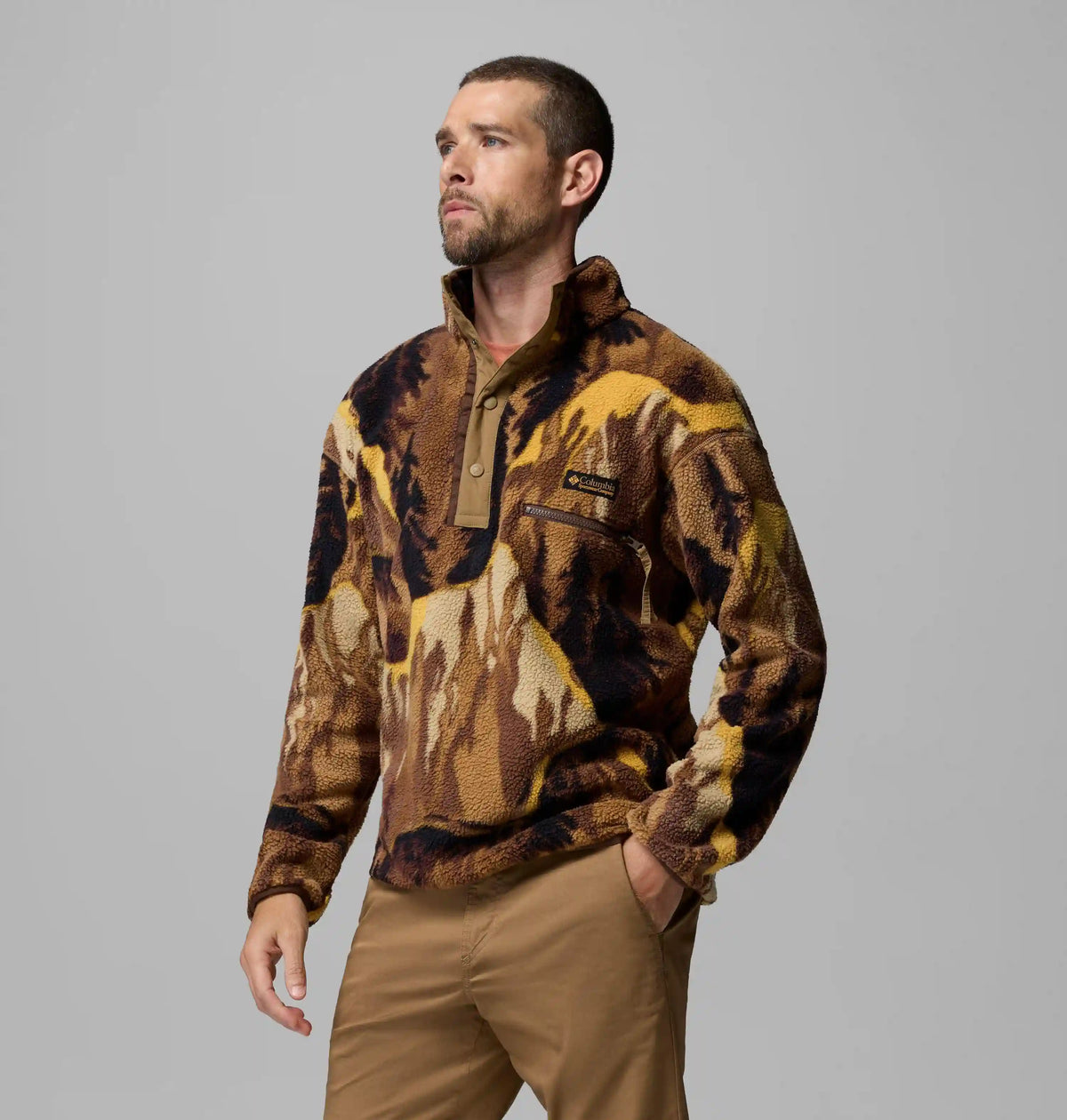 Men's Helvetia II Printed Half Snap Printed Fleece Pullover