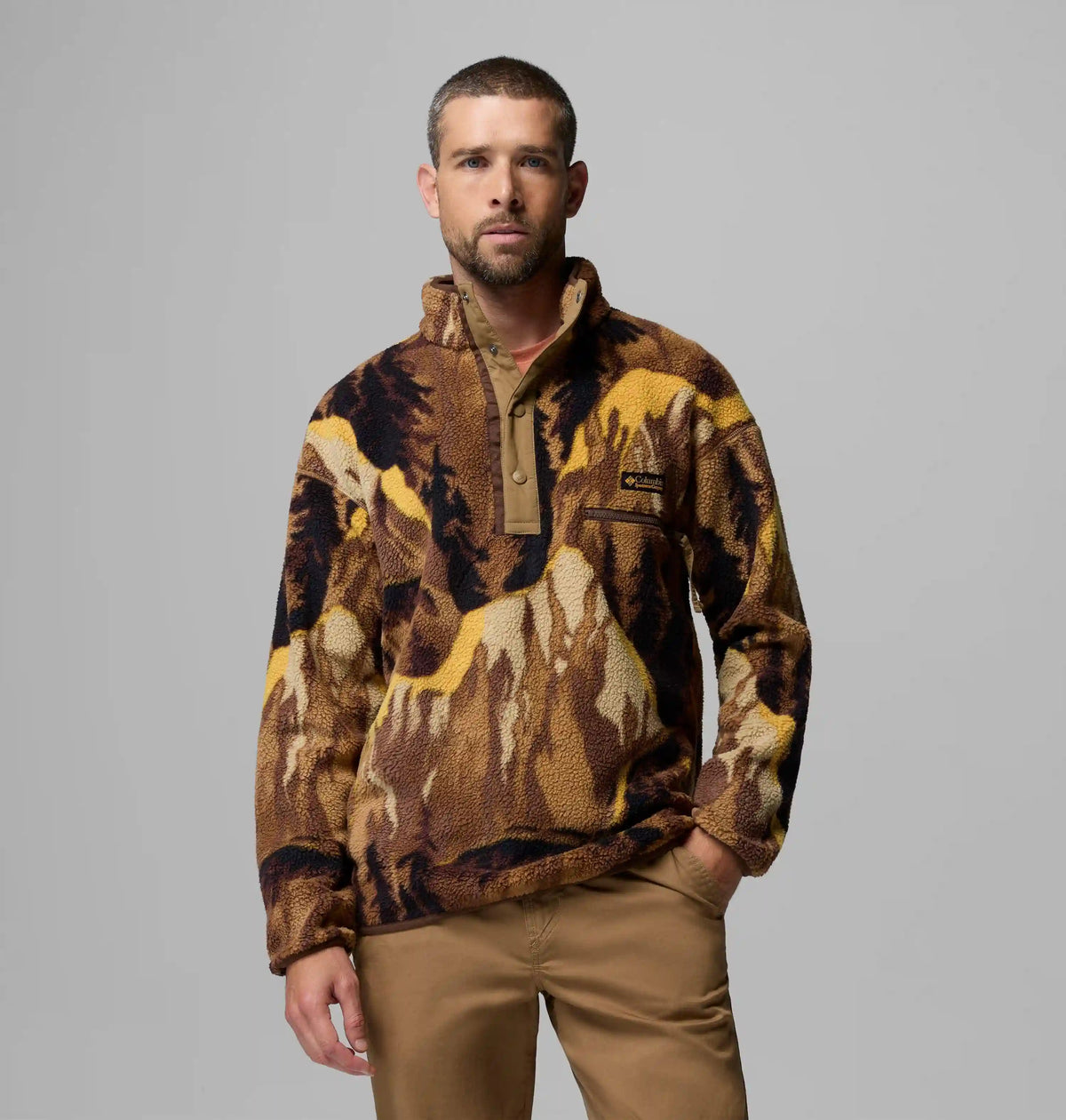 Men's Helvetia II Printed Half Snap Printed Fleece Pullover