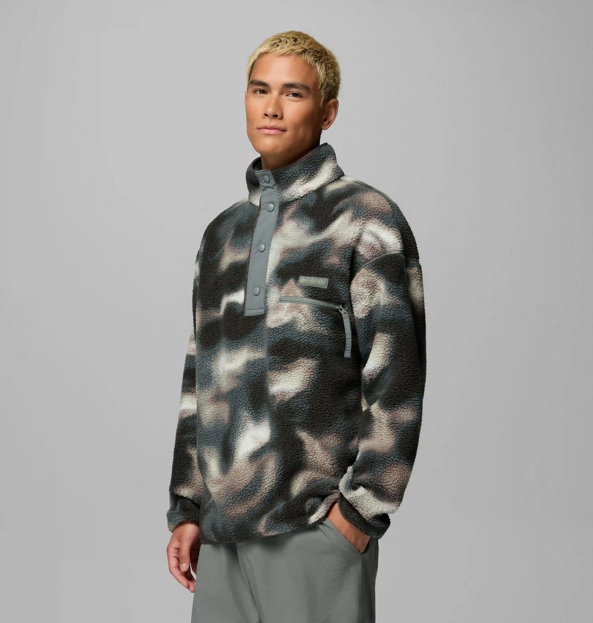 Men's Helvetia II Printed Half Snap Printed Fleece Pullover