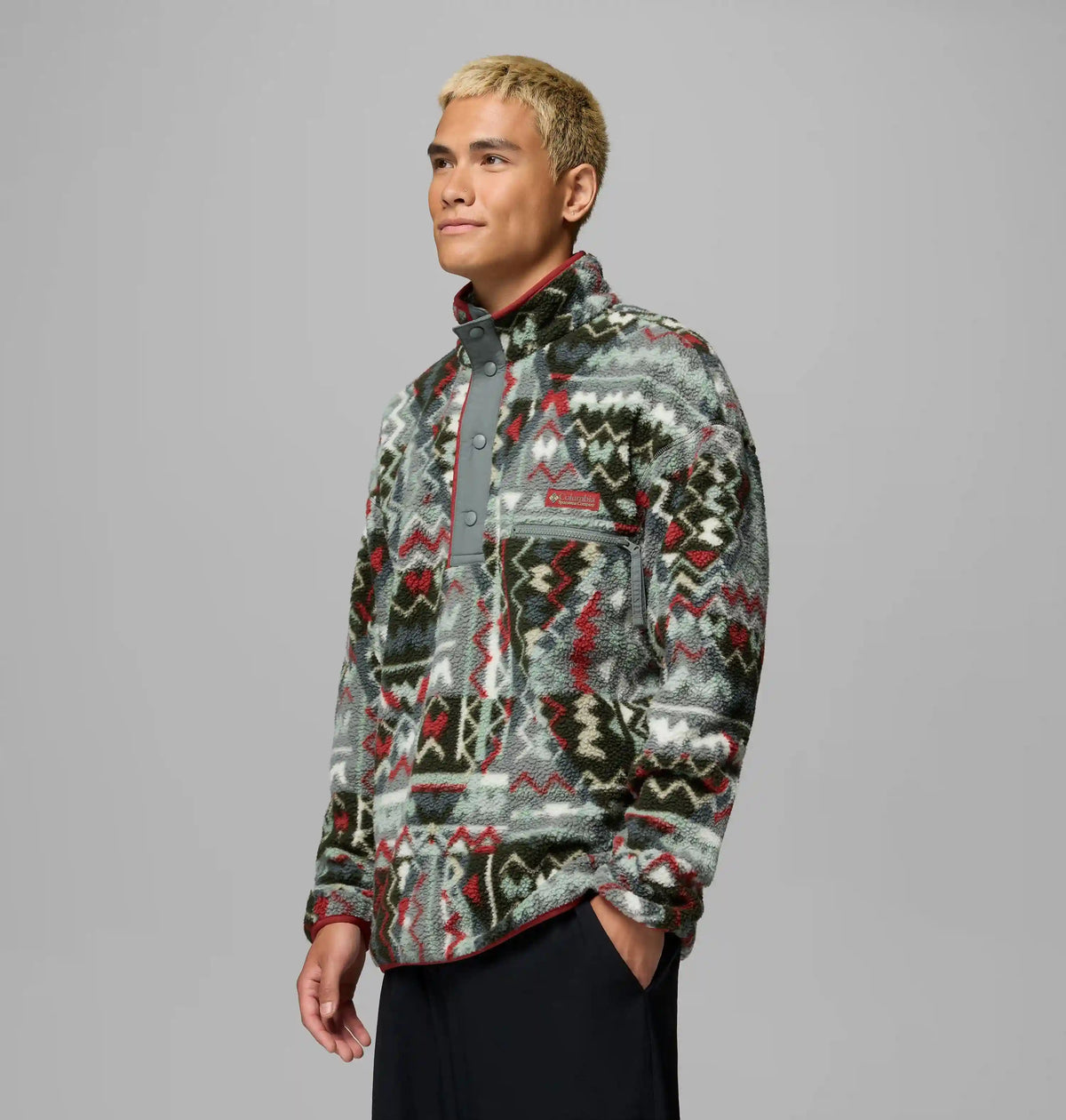 Men's Helvetia II Printed Half Snap Printed Fleece Pullover