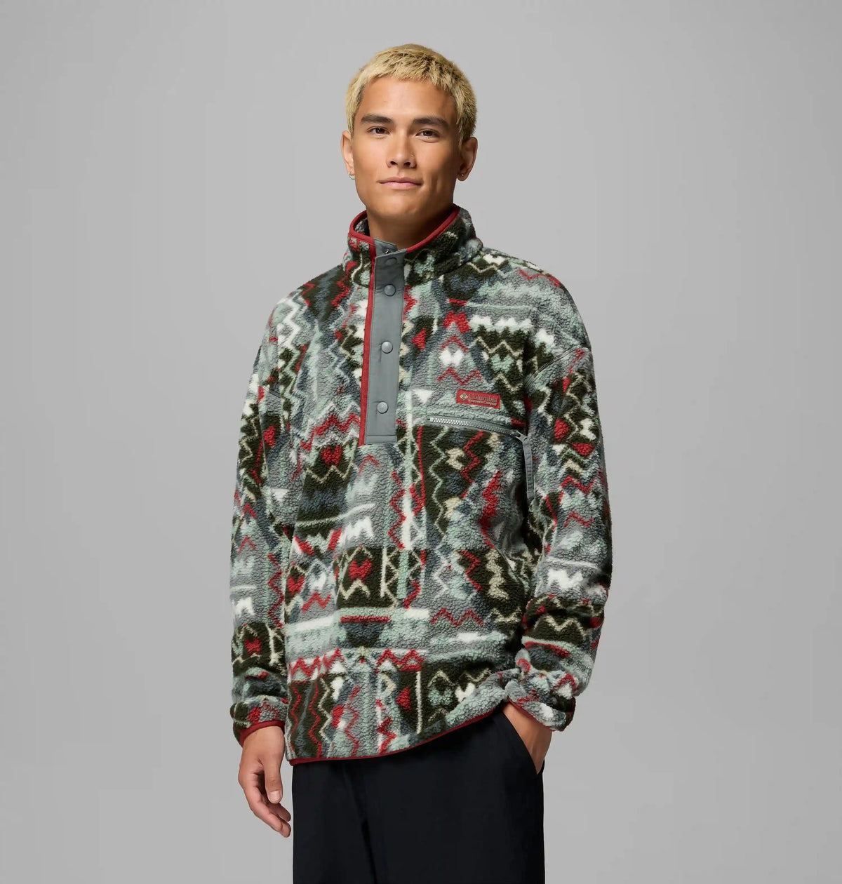 Men's Helvetia II Printed Half Snap Printed Fleece Pullover