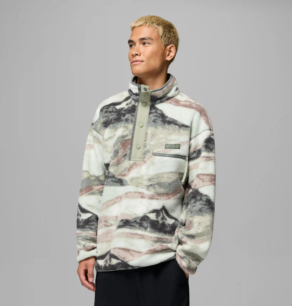 Men's Helvetia II Printed Half Snap Printed Fleece Pullover