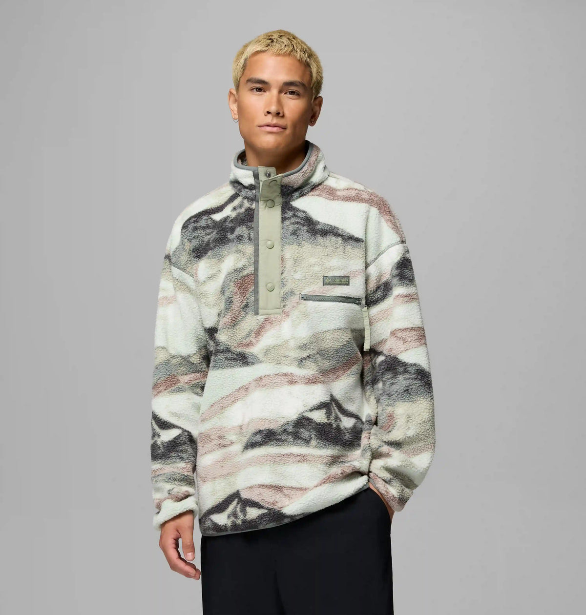 Men's Helvetia II Printed Half Snap Printed Fleece Pullover