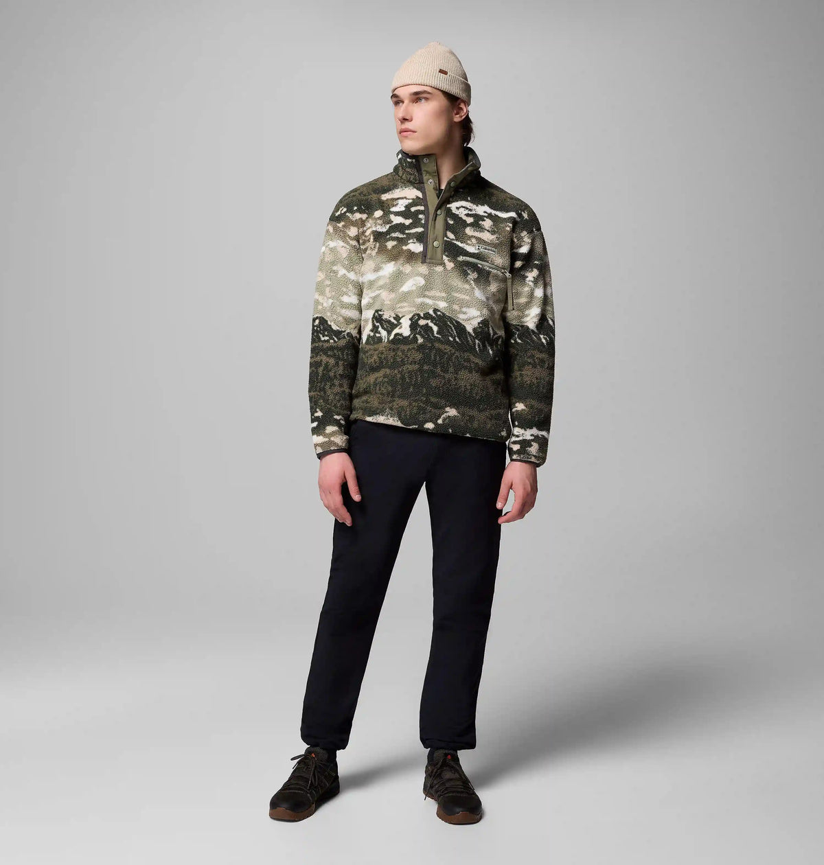 Men's Helvetia II Printed Half Snap Printed Fleece Pullover