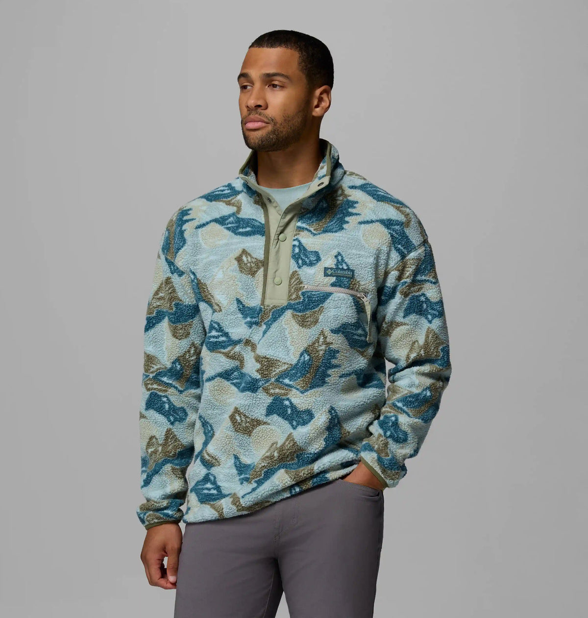 Men's Helvetia II Printed Half Snap Printed Fleece Pullover