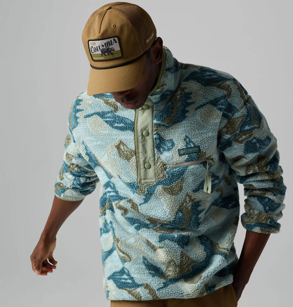 Men's Helvetia II Printed Half Snap Printed Fleece Pullover