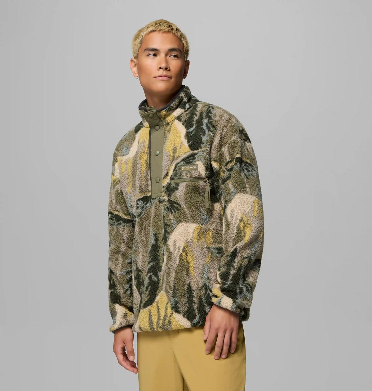 Men's Helvetia II Printed Half Snap Printed Fleece Pullover