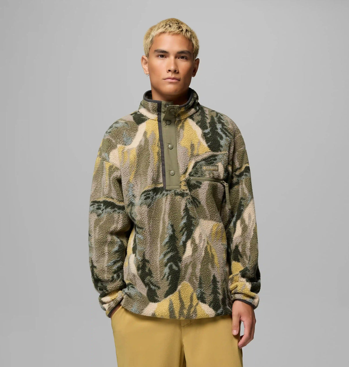 Men's Helvetia II Printed Half Snap Printed Fleece Pullover