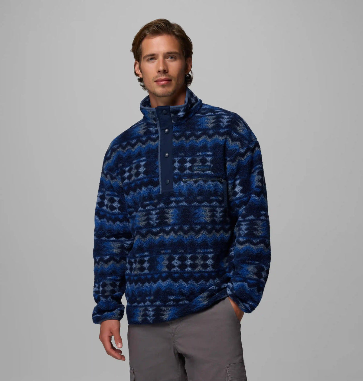 Men's Helvetia II Printed Half Snap Printed Fleece Pullover