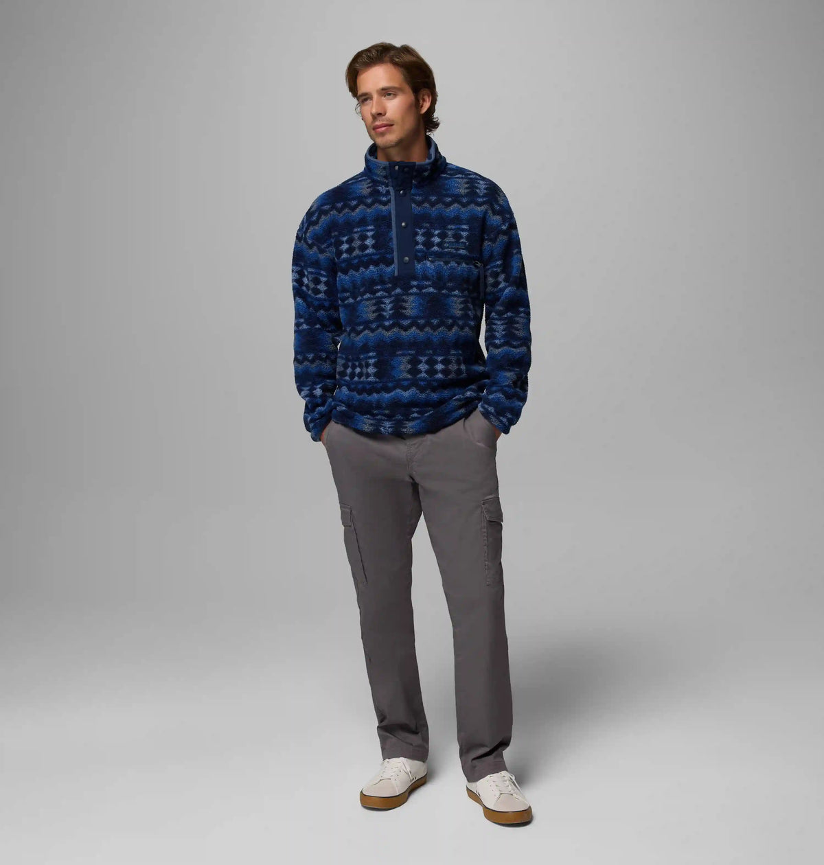 Men's Helvetia II Printed Half Snap Printed Fleece Pullover