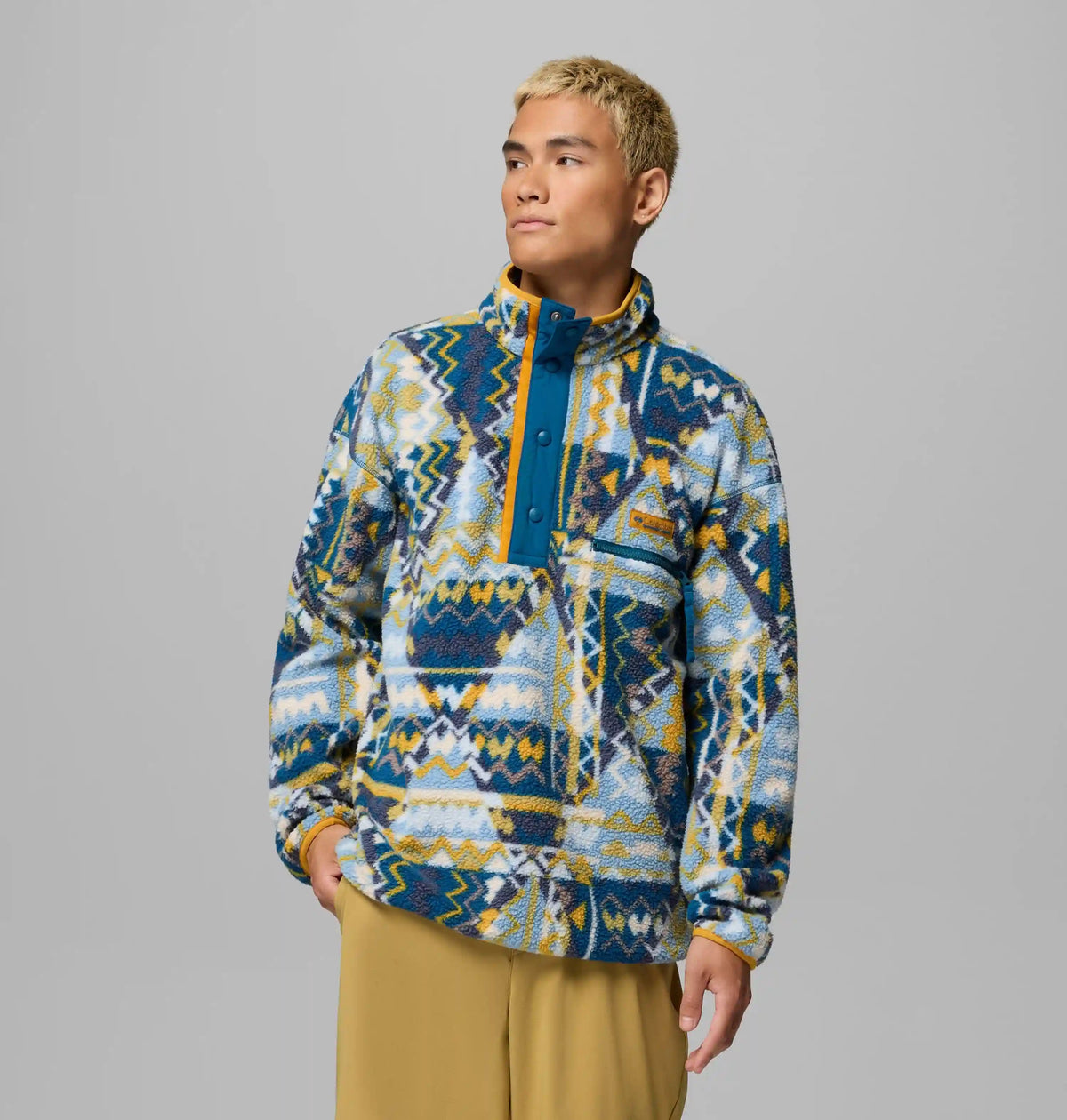 Men's Helvetia II Printed Half Snap Printed Fleece Pullover