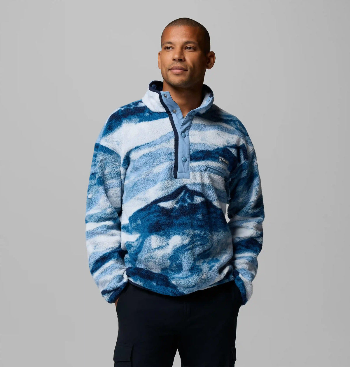 Men's Helvetia II Printed Half Snap Printed Fleece Pullover