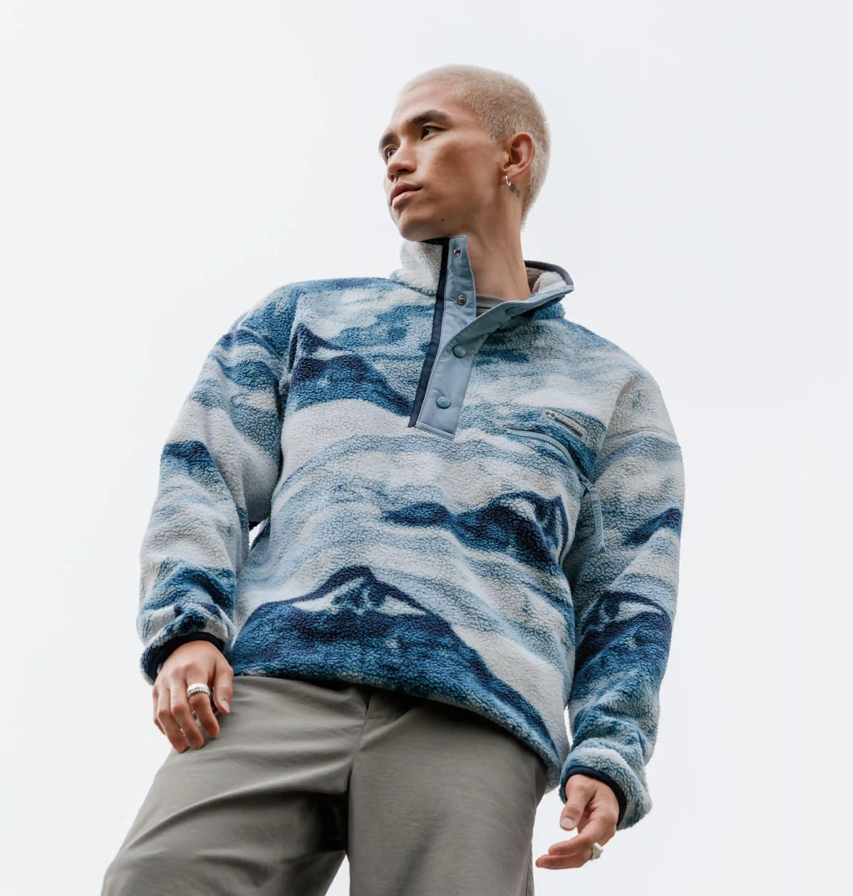 Men's Helvetia II Printed Half Snap Printed Fleece Pullover