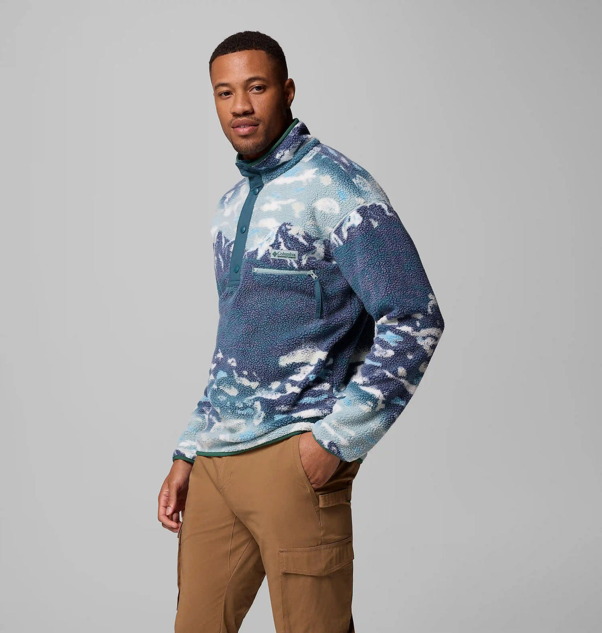 Men's Helvetia II Printed Half Snap Printed Fleece Pullover