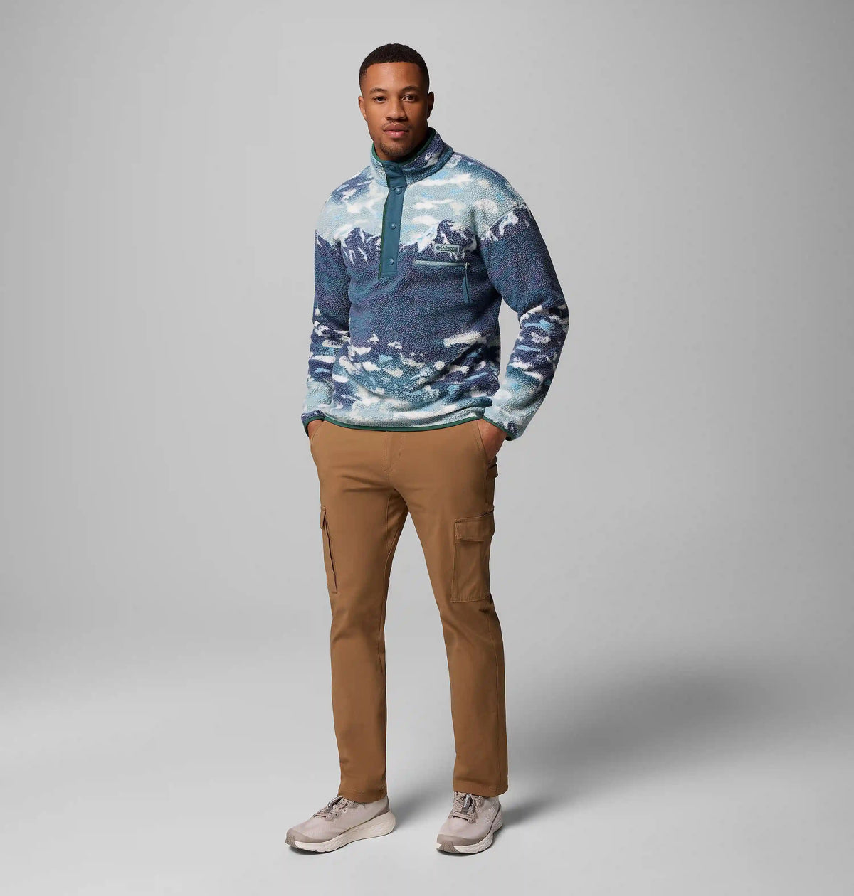 Men's Helvetia II Printed Half Snap Printed Fleece Pullover