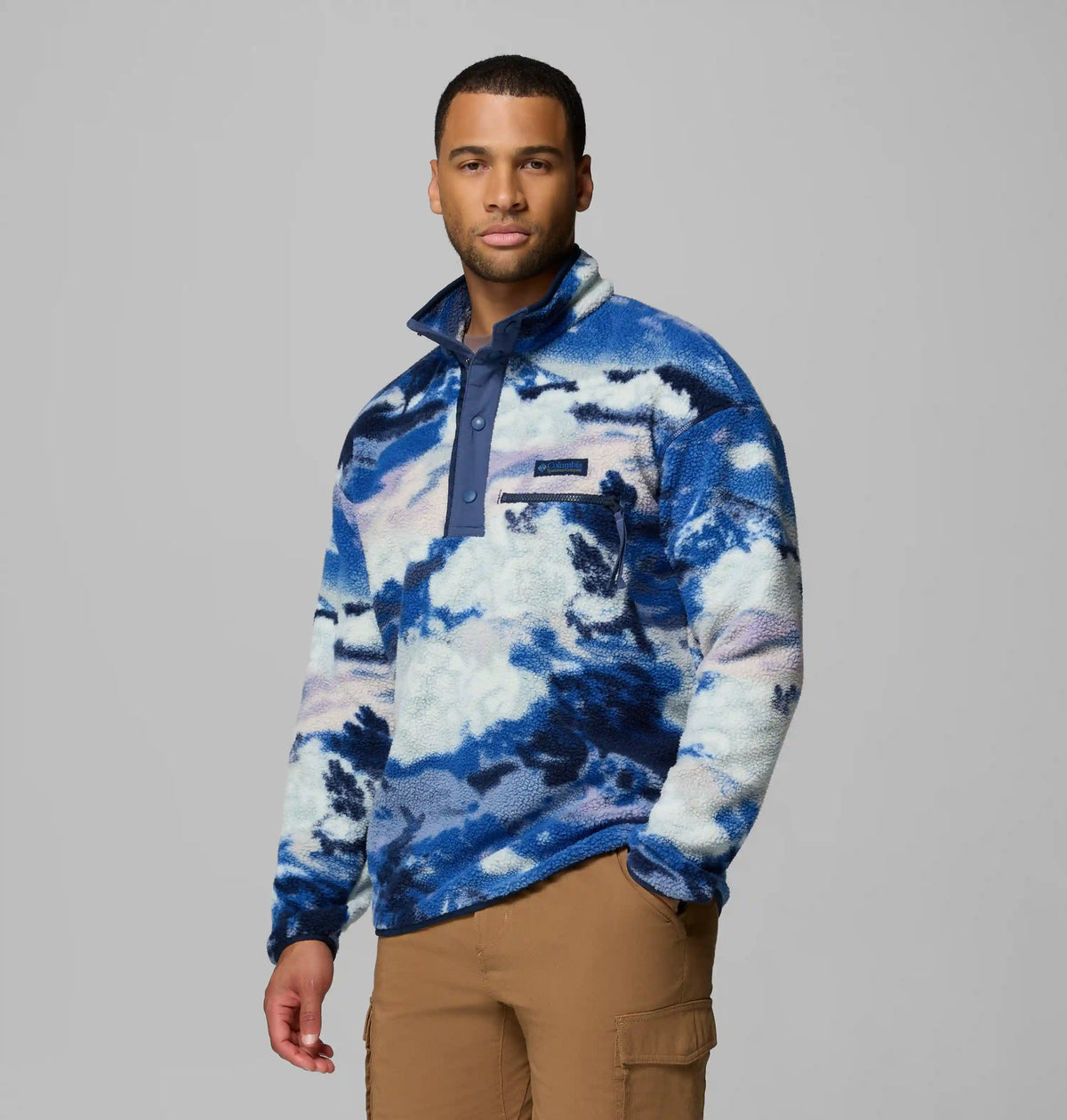 Men's Helvetia II Printed Half Snap Printed Fleece Pullover