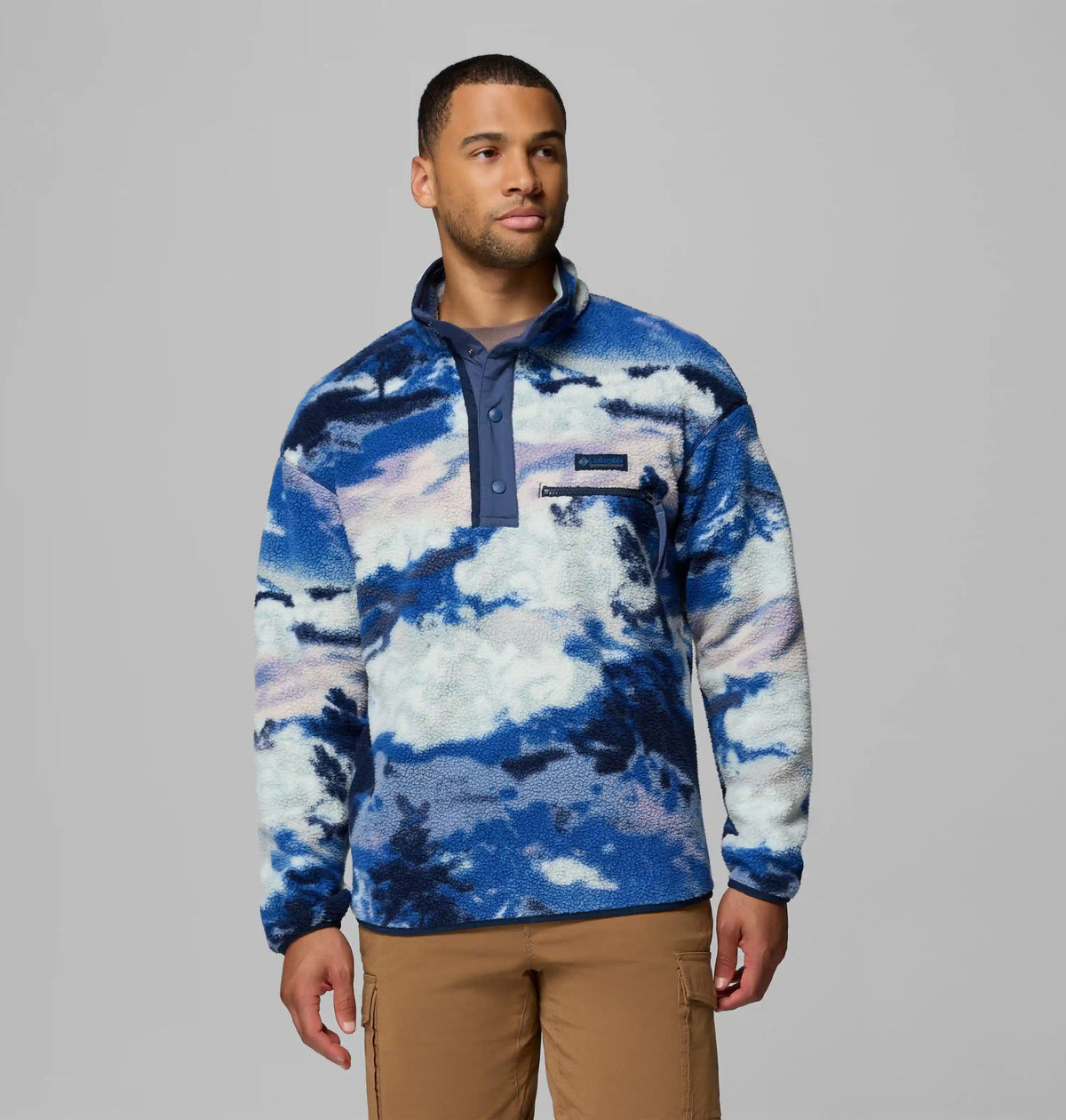 Men's Helvetia II Printed Half Snap Printed Fleece Pullover