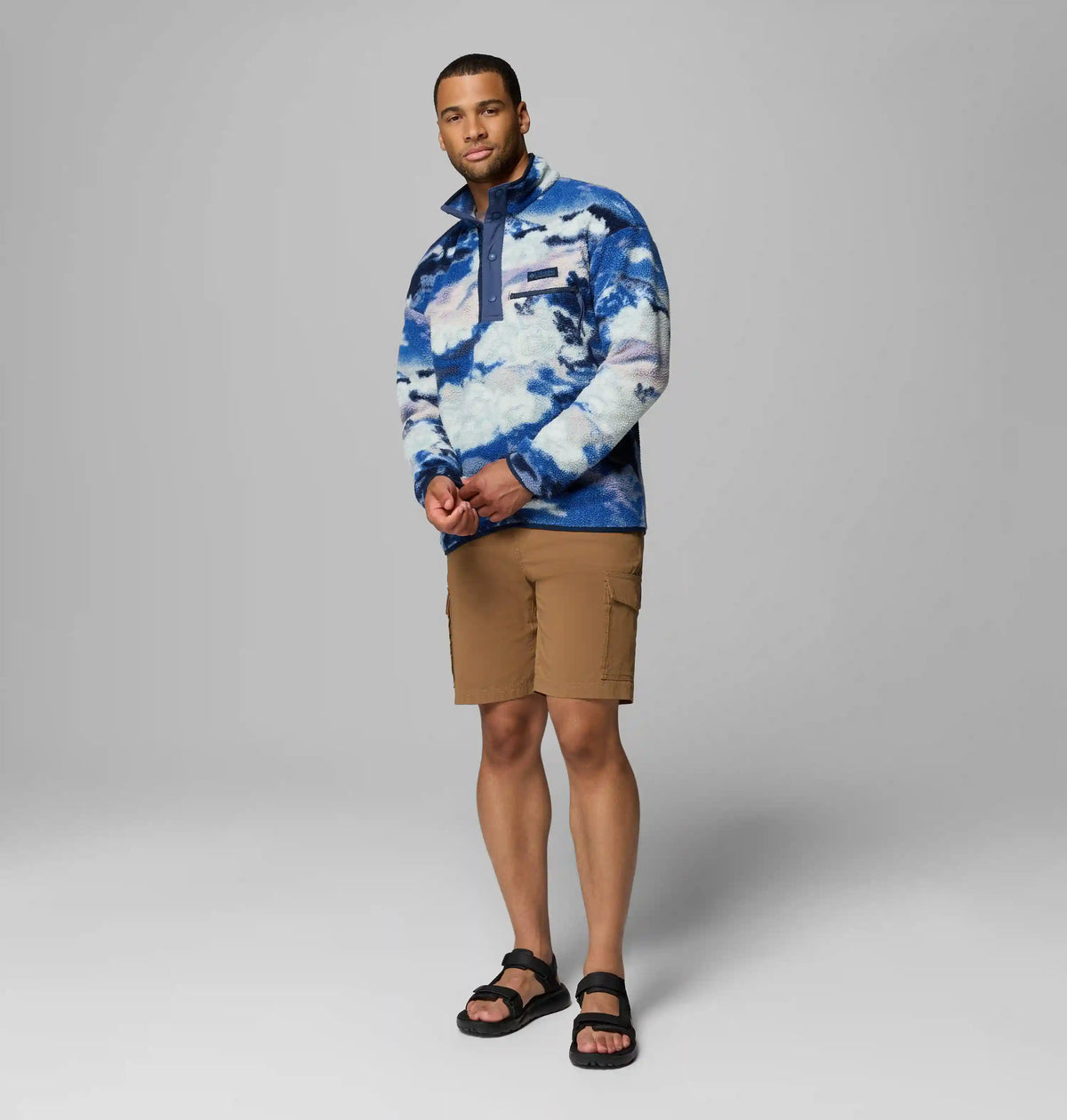 Men's Helvetia II Printed Half Snap Printed Fleece Pullover