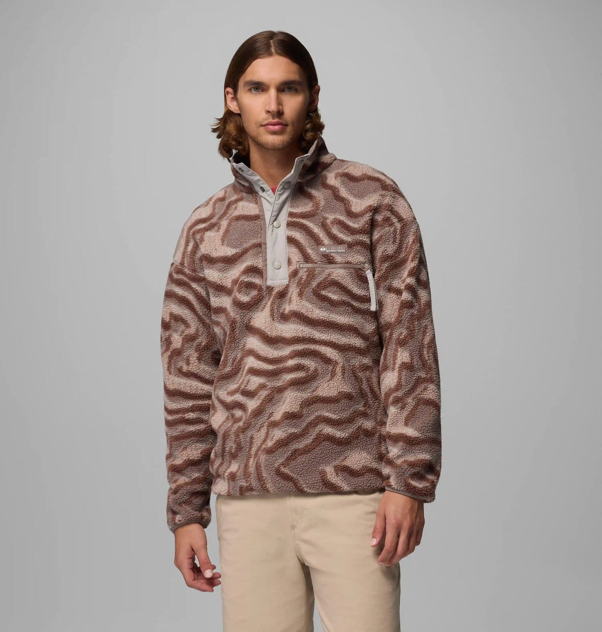 Men's Helvetia II Printed Half Snap Printed Fleece Pullover