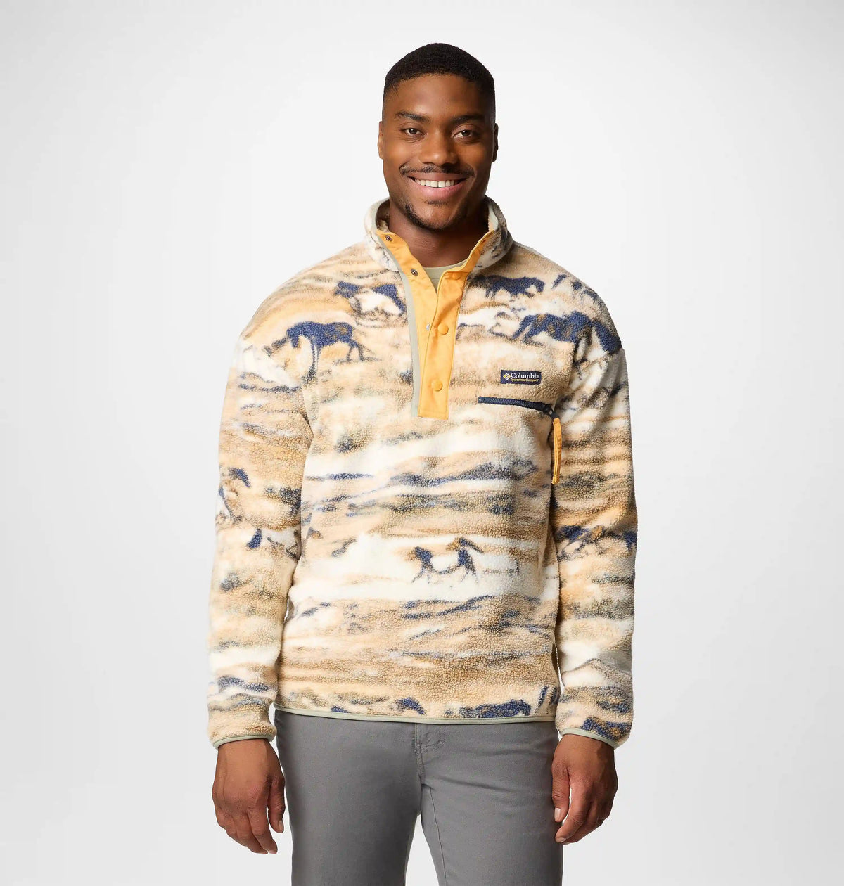 Men's Helvetia II Printed Half Snap Printed Fleece Pullover
