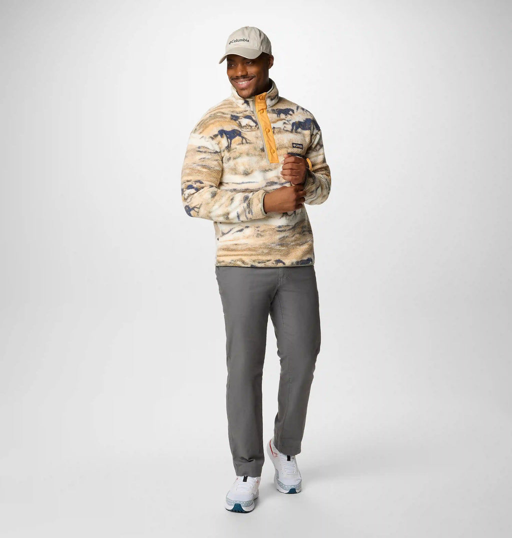 Men's Helvetia II Printed Half Snap Printed Fleece Pullover
