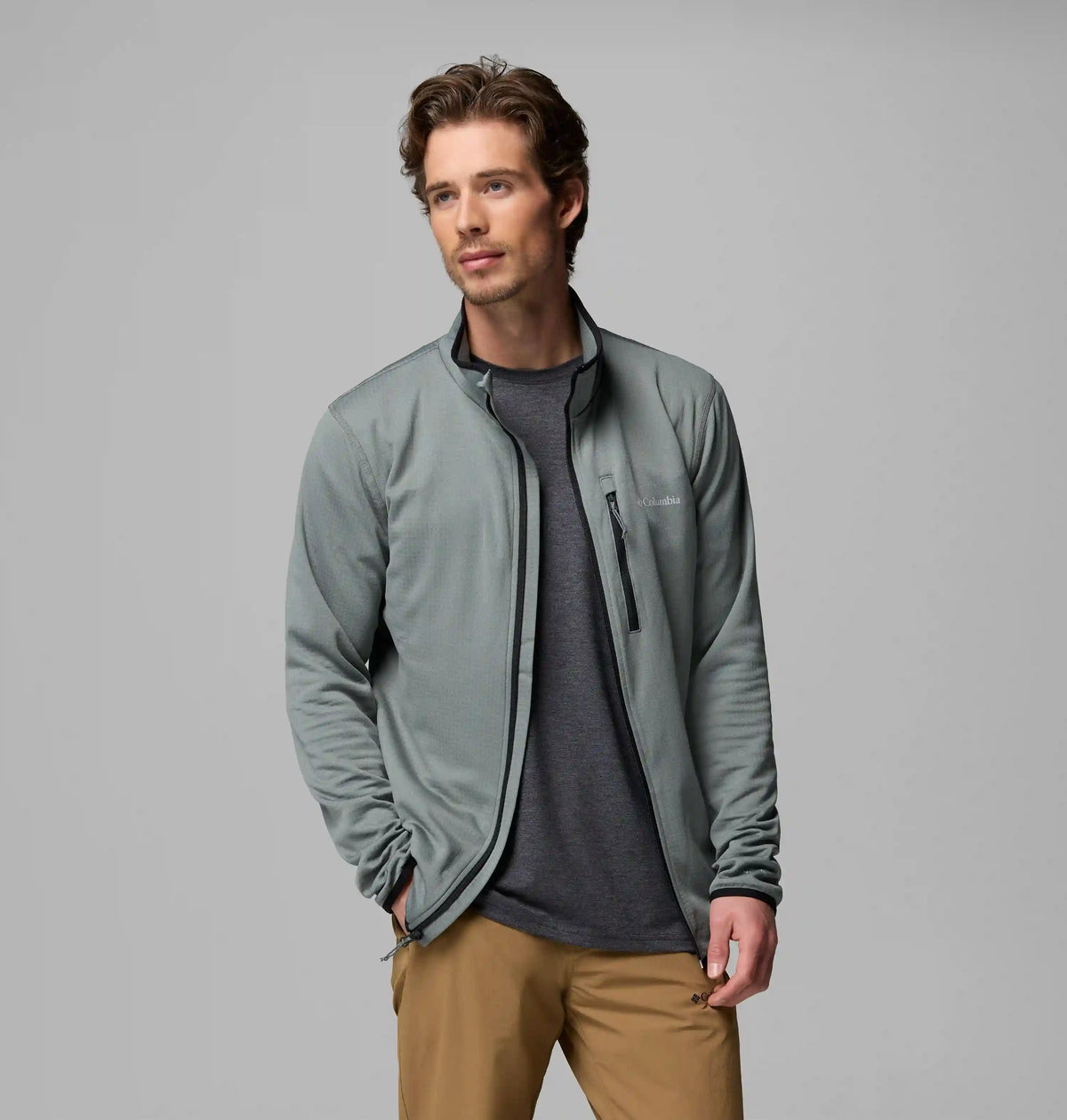 Men's Essential Hike Grid Fleece Full Zip Jacket