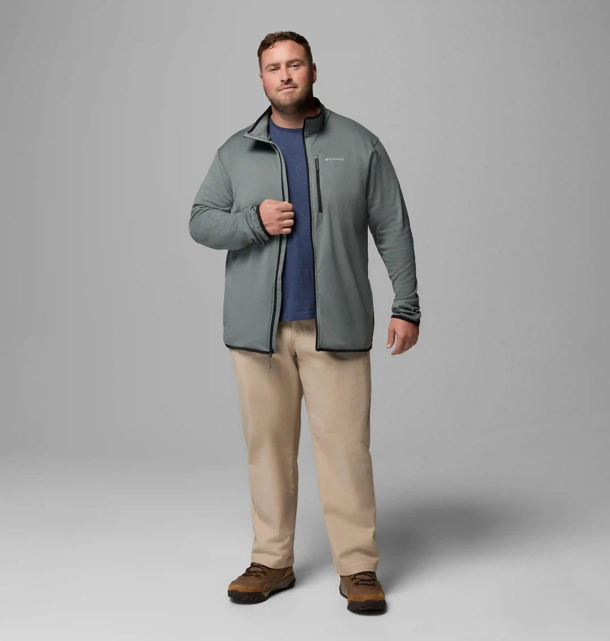 Men's Essential Hike Grid Fleece Full Zip Jacket - Big