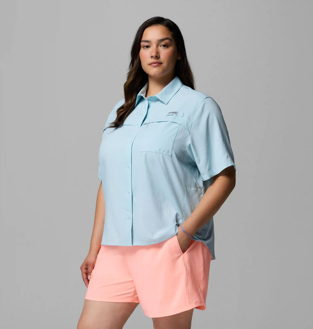 Women's PFG Castback Woven Short Sleeve - Plus Size