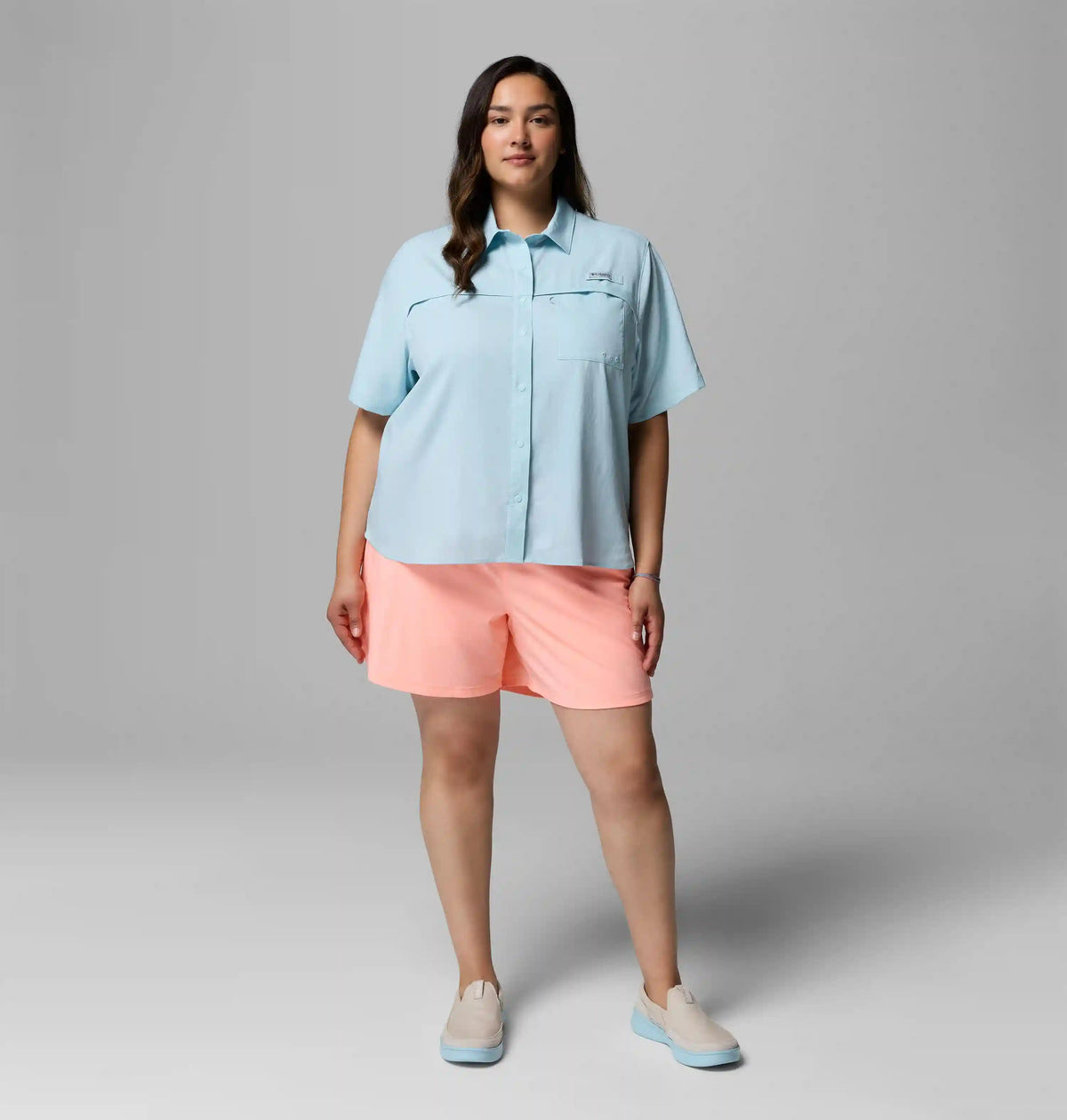 Women's PFG Castback Woven Short Sleeve - Plus Size