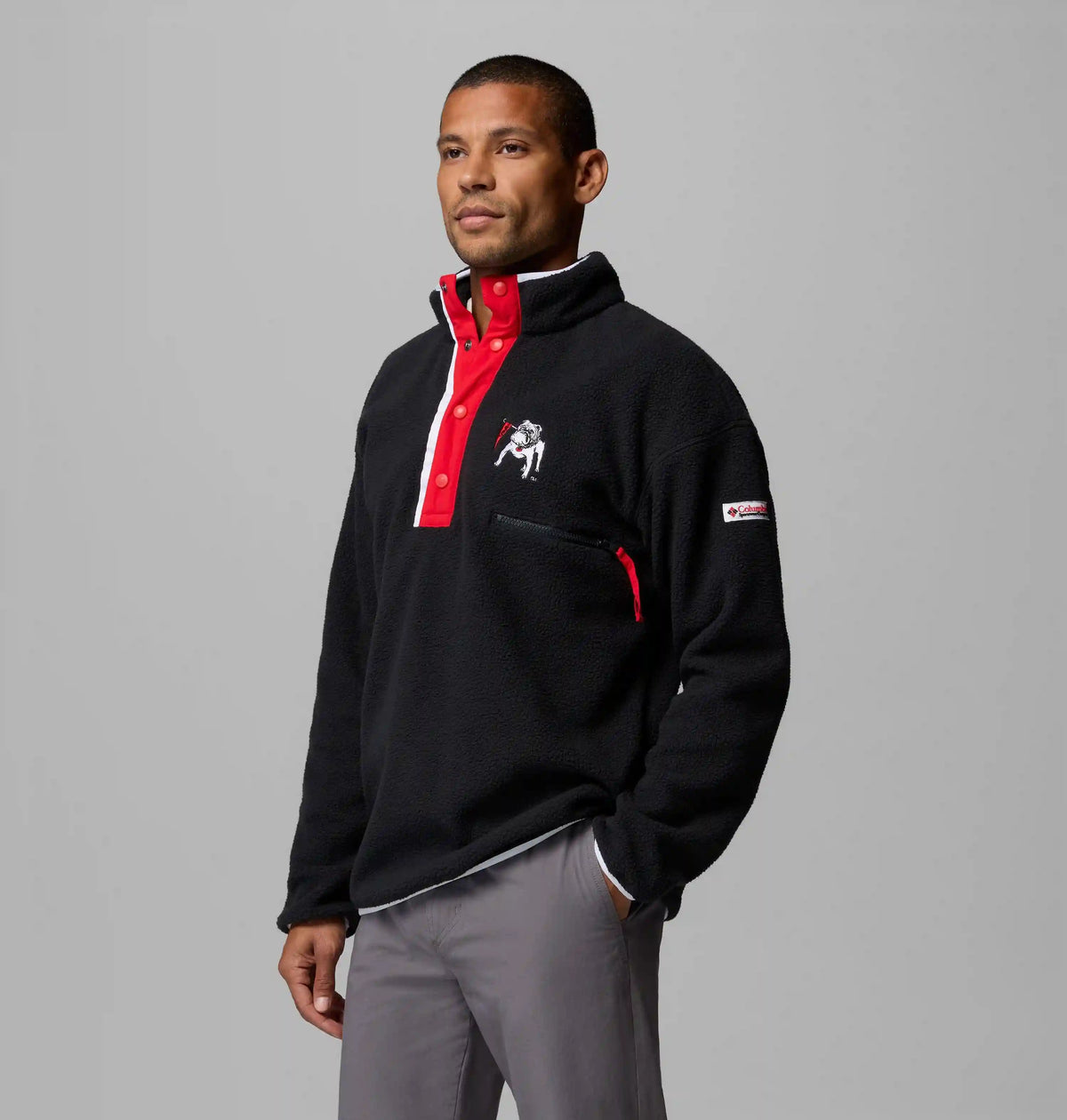 Men's Collegiate Helvetia Half Snap Fleece - Georgia