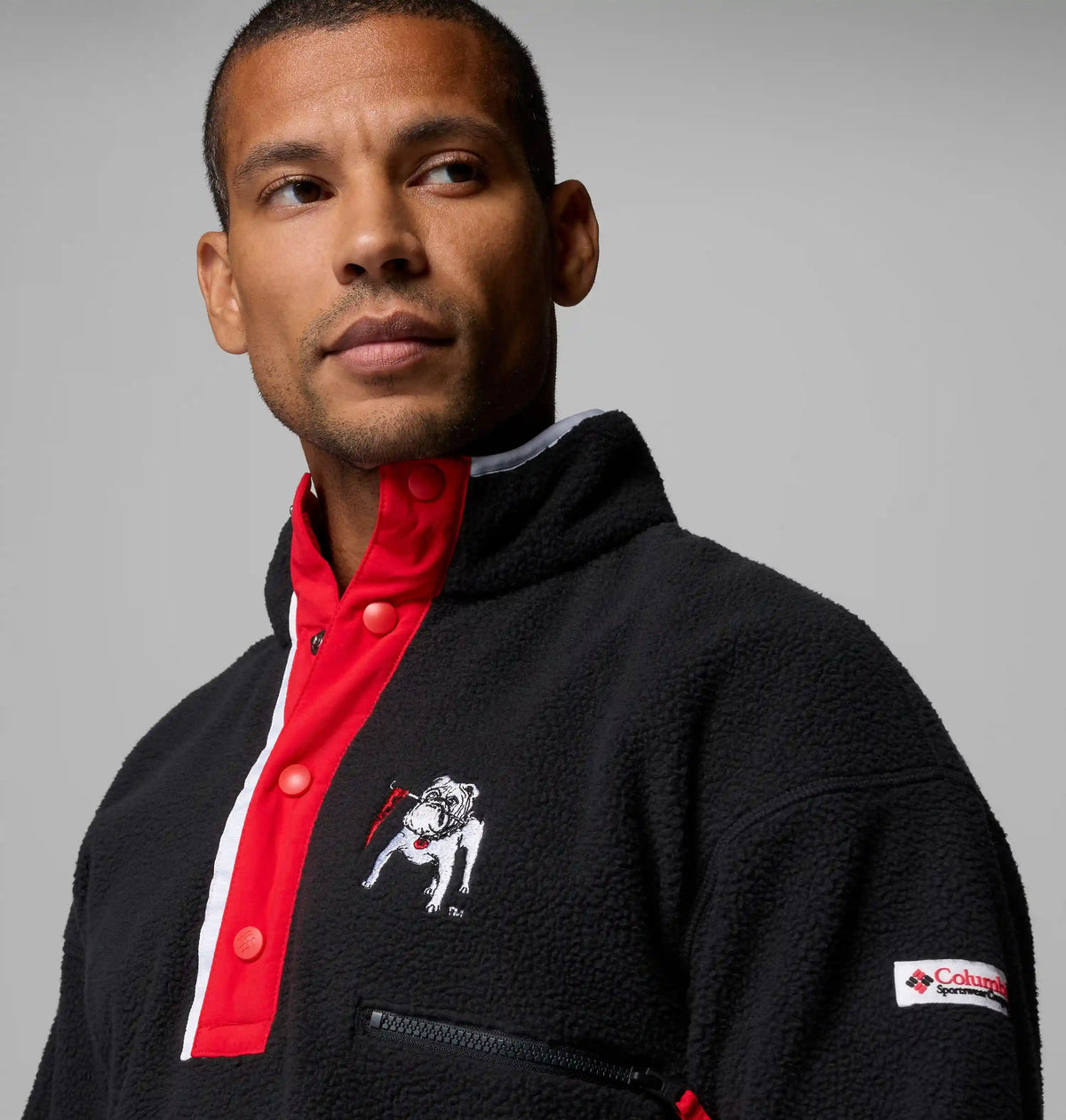 Men's Collegiate Helvetia Half Snap Fleece - Georgia