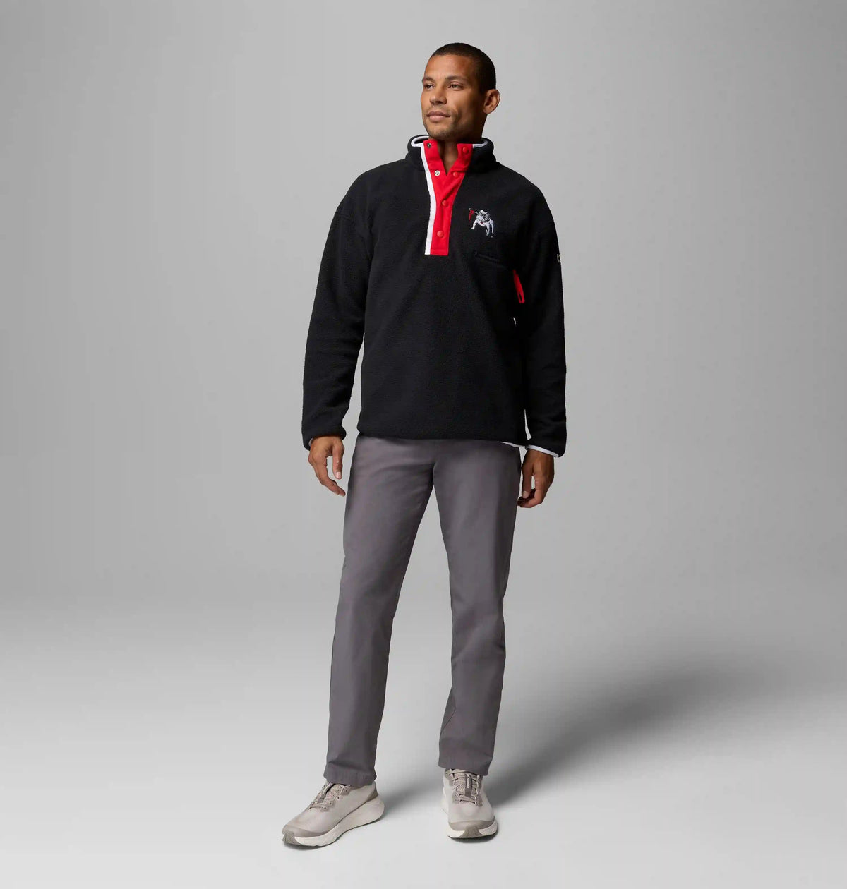 Men's Collegiate Helvetia Half Snap Fleece - Georgia