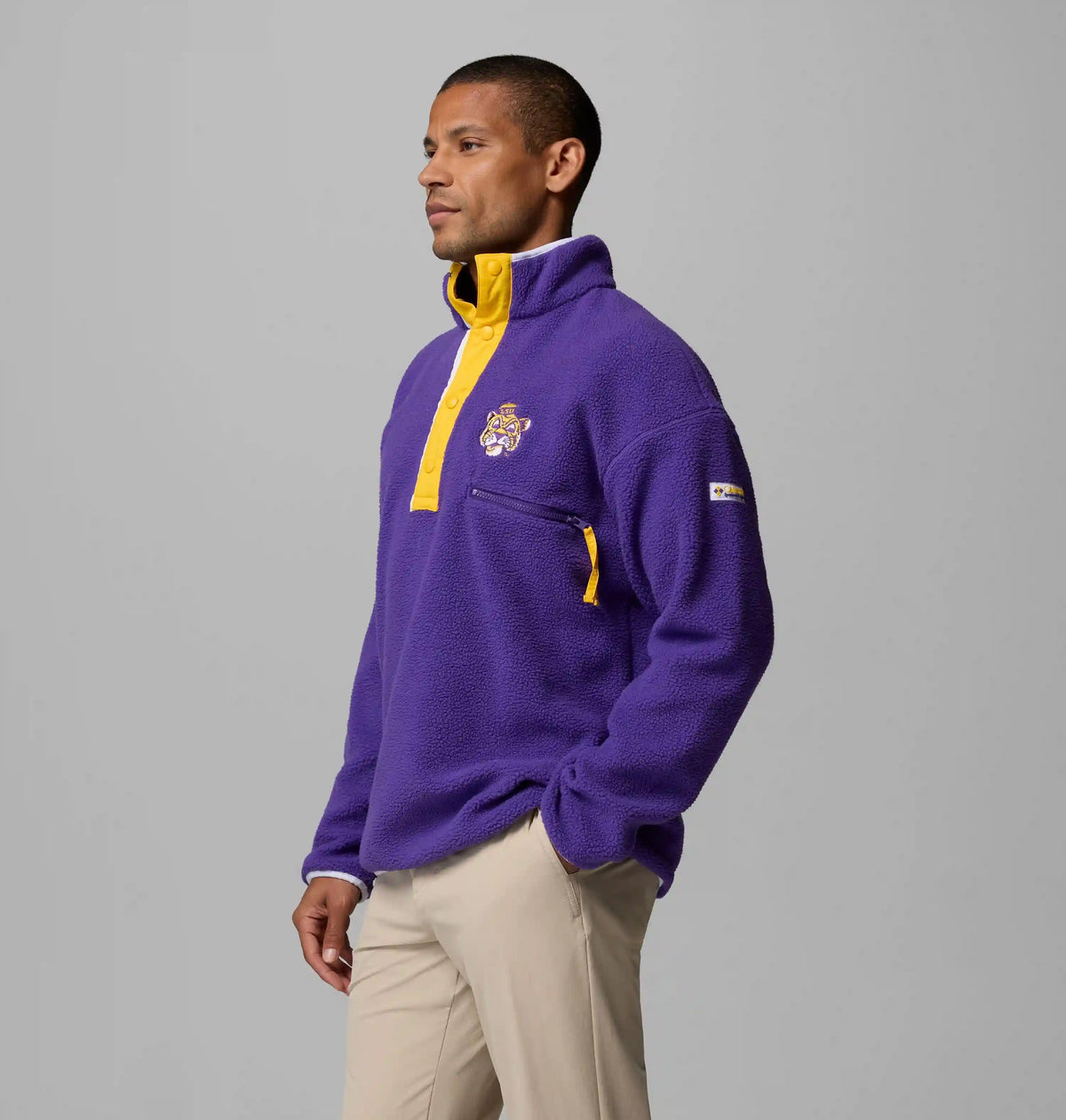Men's Collegiate Helvetia Half Snap Fleece - LSU
